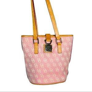 Y2k Dooney and Bourke Pink Monogram Bucket Bag Purse